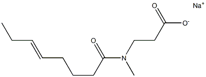 3-[N-Methyl-N-(5-octenoyl)amino]propionic acid sodium salt Struktur