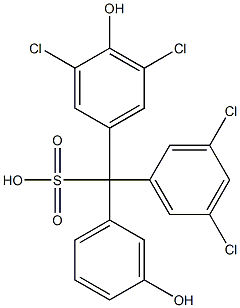 (3,5-Dichlorophenyl)(3,5-dichloro-4-hydroxyphenyl)(3-hydroxyphenyl)methanesulfonic acid Struktur