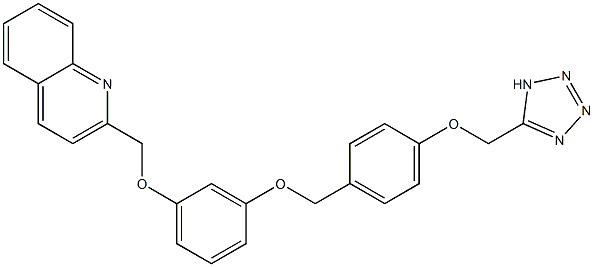 2-[3-[4-(1H-Tetrazol-5-ylmethoxy)benzyloxy]phenoxymethyl]quinoline Struktur