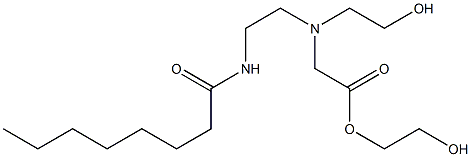 [N-(2-Octanoylaminoethyl)-N-(2-hydroxyethyl)amino]acetic acid 2-hydroxyethyl ester Struktur