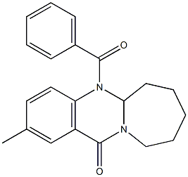 5a,6,7,8,9,10-Hexahydro-5-benzoyl-2-methylazepino[2,1-b]quinazolin-12(5H)-one Struktur