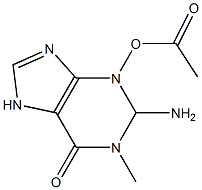 1,2,3,7-Tetrahydro-1-methyl-2-amino-6-oxo-6H-purin-3-ol acetate Struktur