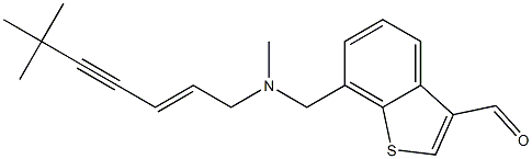 7-[N-[(E)-6,6-Dimethyl-2-hepten-4-yn-1-yl]methylaminomethyl]-1-benzothiophene-3-carbaldehyde Struktur