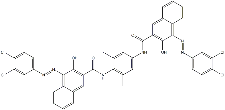 1,4-Bis[1-[(3,4-dichlorophenyl)azo]-2-hydroxy-3-naphtylcarbonylamino]-2,6-dimethylbenzene Struktur