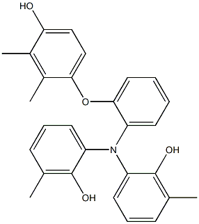 N,N-Bis(2-hydroxy-3-methylphenyl)-2-(4-hydroxy-2,3-dimethylphenoxy)benzenamine Struktur