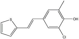 4-[(E)-2-(2-Thienyl)ethenyl]-2-chloro-6-methylphenol Struktur