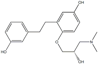 (2S)-3-(Dimethylamino)-1-[4-hydroxy-2-(3-hydroxyphenethyl)phenoxy]-2-propanol Struktur