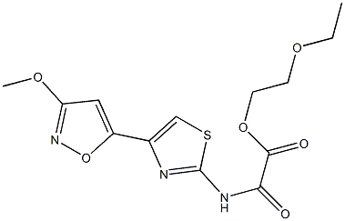 N-[4-[3-Methoxy-5-isoxazolyl]-2-thiazolyl]oxamidic acid 2-ethoxyethyl ester Struktur