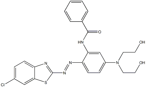 6-Chloro-2-[4-[bis(2-hydroxyethyl)amino]-2-(benzoylamino)phenylazo]benzothiazole Struktur