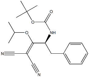 [(S)-3-Phenyl-2-[(tert-butoxycarbonyl)amino]-1-isopropoxypropylidene]malononitrile Struktur