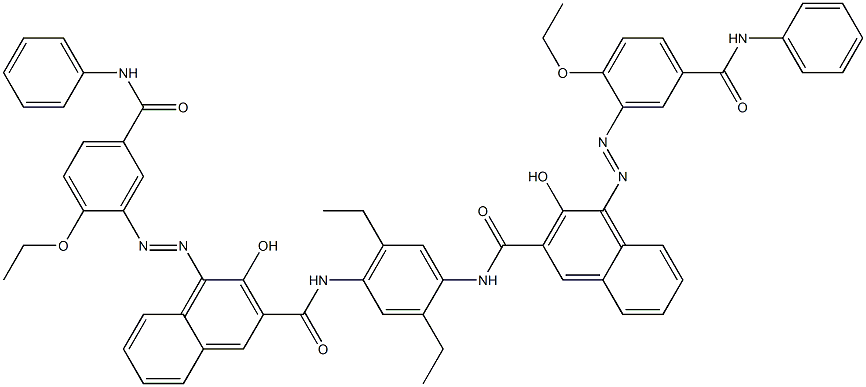 N,N'-(2,5-Diethyl-1,4-phenylene)bis[4-[[2-ethoxy-5-(phenylcarbamoyl)phenyl]azo]-3-hydroxy-2-naphthalenecarboxamide] Struktur