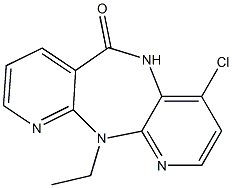 4-Chloro-11-ethyl-5,11-dihydro-6H-dipyrido[3,2-b:2',3'-e][1,4]diazepine-6-one Struktur