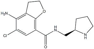 (-)-4-Amino-5-chloro-N-[[(2R)-2-pyrrolidinyl]methyl]-2,3-dihydrobenzofuran-7-carboxamide Struktur