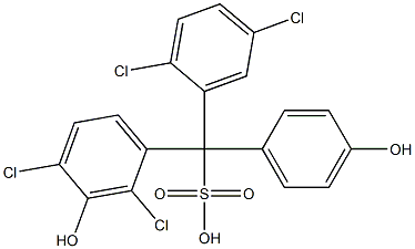 (2,5-Dichlorophenyl)(2,4-dichloro-3-hydroxyphenyl)(4-hydroxyphenyl)methanesulfonic acid Struktur