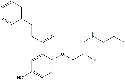 1-[5-Hydroxy-2-[(2S)-2-hydroxy-3-(propylamino)propoxy]phenyl]-3-phenyl-1-propanone Struktur