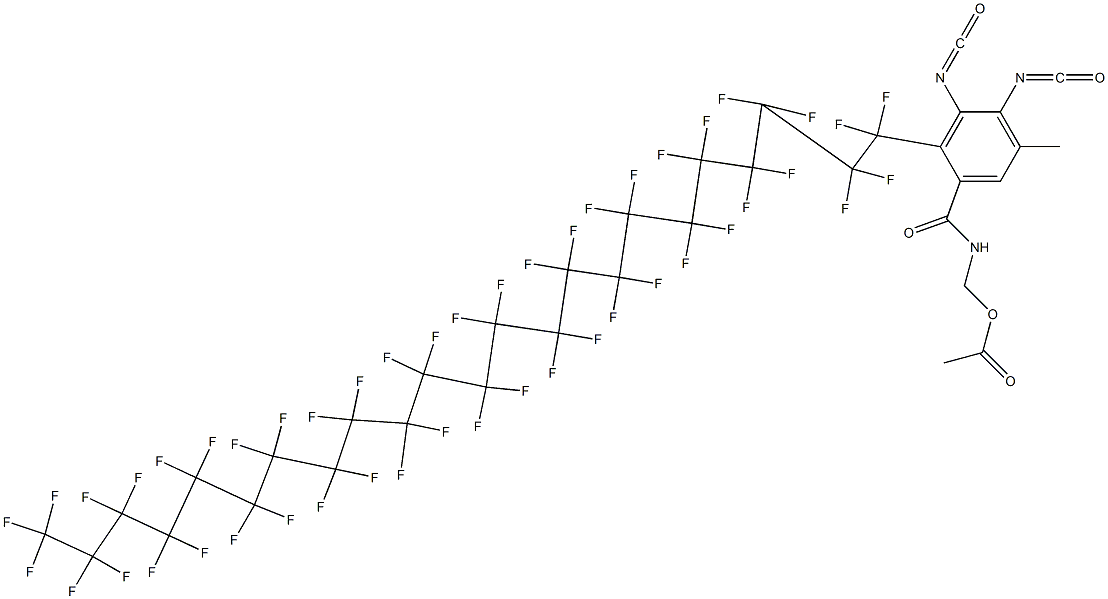 N-(Acetyloxymethyl)-2-(heptatetracontafluorotricosyl)-3,4-diisocyanato-5-methylbenzamide Struktur