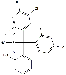 (2,4-Dichlorophenyl)(2,5-dichloro-4-hydroxyphenyl)(2-hydroxyphenyl)methanesulfonic acid Struktur