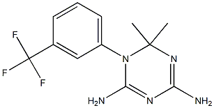 2,4-Diamino-6,6-dimethyl-5,6-dihydro-5-(3-trifluoromethylphenyl)-1,3,5-triazine Struktur