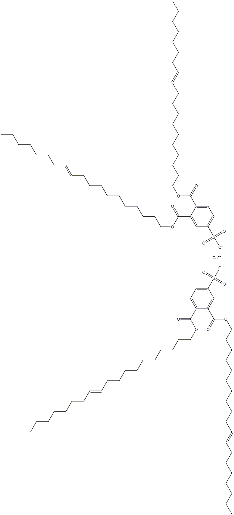 Bis[3,4-di(11-nonadecenyloxycarbonyl)benzenesulfonic acid]calcium salt Struktur