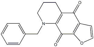 5,6,7,8-Tetrahydro-8-benzylfuro[3,2-g]quinoline-4,9-dione Struktur