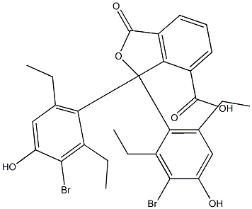 1,1-Bis(3-bromo-2,6-diethyl-4-hydroxyphenyl)-1,3-dihydro-3-oxoisobenzofuran-7-carboxylic acid Struktur