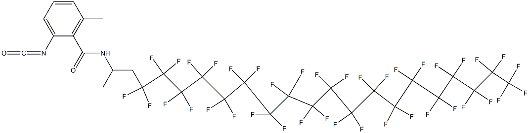 2-Isocyanato-6-methyl-N-[2-(nonatriacontafluorononadecyl)-1-methylethyl]benzamide Struktur