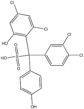 (3,4-Dichlorophenyl)(2,4-dichloro-6-hydroxyphenyl)(4-hydroxyphenyl)methanesulfonic acid Struktur