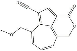 1,3-Dihydro-5-cyano-6-methoxymethylazuleno[1,8-cd]pyran-3-one Struktur