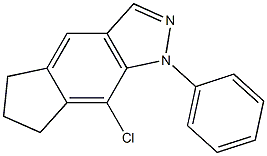 1,5,6,7-Tetrahydro-1-phenyl-8-chlorocyclopent[f]indazole Struktur