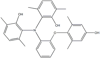 N,N-Bis(6-hydroxy-2,5-dimethylphenyl)-2-(4-hydroxy-2,6-dimethylphenoxy)benzenamine Struktur