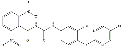 1-(2,6-Dinitrobenzoyl)-3-[4-[(5-bromo-2-pyrimidinyl)oxy]-3-chlorophenyl]urea Struktur