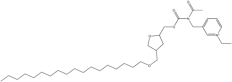 3-[[N-Acetyl-N-[[(tetrahydro-4-octadecyloxymethylfuran)-2-yl]methoxycarbonyl]amino]methyl]-1-ethylpyridinium Struktur