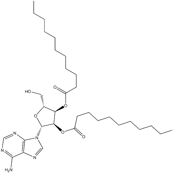 2'-O,3'-O-Bis(undecanoyl)adenosine Struktur