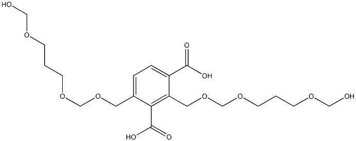 2,4-Bis(9-hydroxy-2,4,8-trioxanonan-1-yl)isophthalic acid Struktur