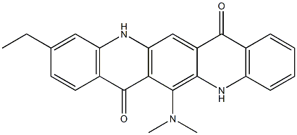 6-(Dimethylamino)-10-ethyl-5,12-dihydroquino[2,3-b]acridine-7,14-dione Struktur