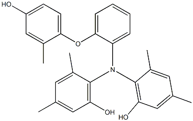 N,N-Bis(6-hydroxy-2,4-dimethylphenyl)-2-(4-hydroxy-2-methylphenoxy)benzenamine Struktur