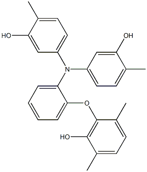 N,N-Bis(3-hydroxy-4-methylphenyl)-2-(6-hydroxy-2,5-dimethylphenoxy)benzenamine Struktur