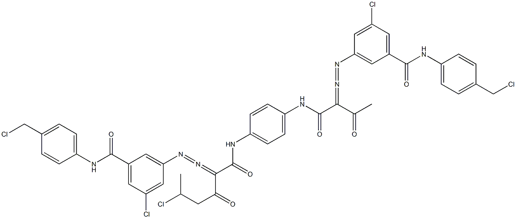 3,3'-[2-(1-Chloroethyl)-1,4-phenylenebis[iminocarbonyl(acetylmethylene)azo]]bis[N-[4-(chloromethyl)phenyl]-5-chlorobenzamide] Struktur