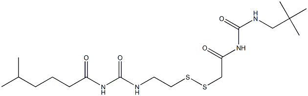 1-(5-Methylhexanoyl)-3-[2-[[(3-neopentylureido)carbonylmethyl]dithio]ethyl]urea Struktur