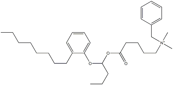 N,N-Dimethyl-N-benzyl-N-[4-[[1-(2-octylphenyloxy)butyl]oxycarbonyl]butyl]aminium Struktur