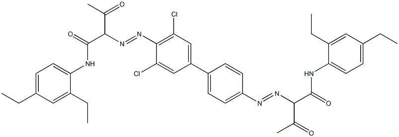 4,4'-Bis[[1-(2,4-diethylphenylamino)-1,3-dioxobutan-2-yl]azo]-3,5-dichloro-1,1'-biphenyl Struktur