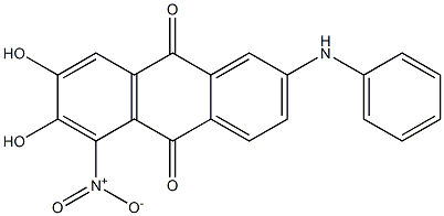 2-Anilino-6,7-dihydroxy-5-nitroanthraquinone Struktur