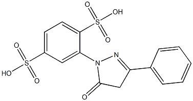 2-(5-Oxo-3-phenyl-2-pyrazolin-1-yl)-1,4-benzenedisulfonic acid Struktur