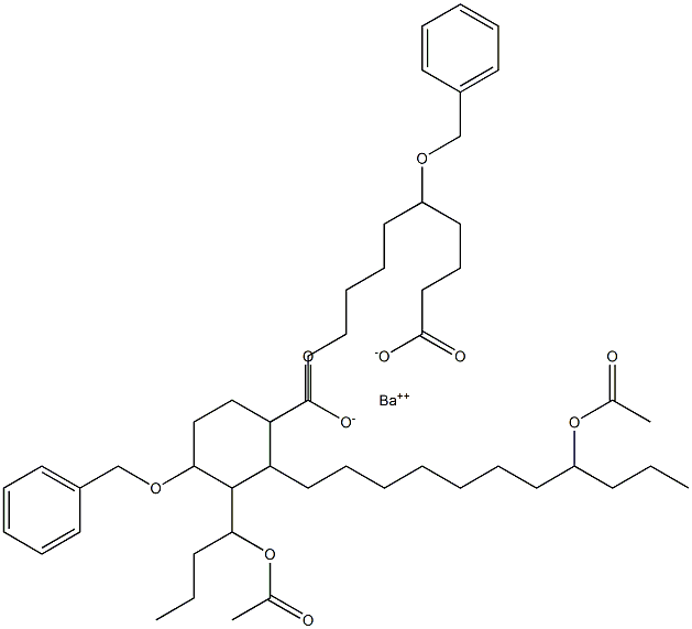 Bis(5-benzyloxy-15-acetyloxystearic acid)barium salt Struktur