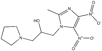 2-Methyl-5-nitro-4-nitro-1-(3-(pyrrolidin-1-yl)-2-hydroxypropyl)-1H-imidazole Struktur