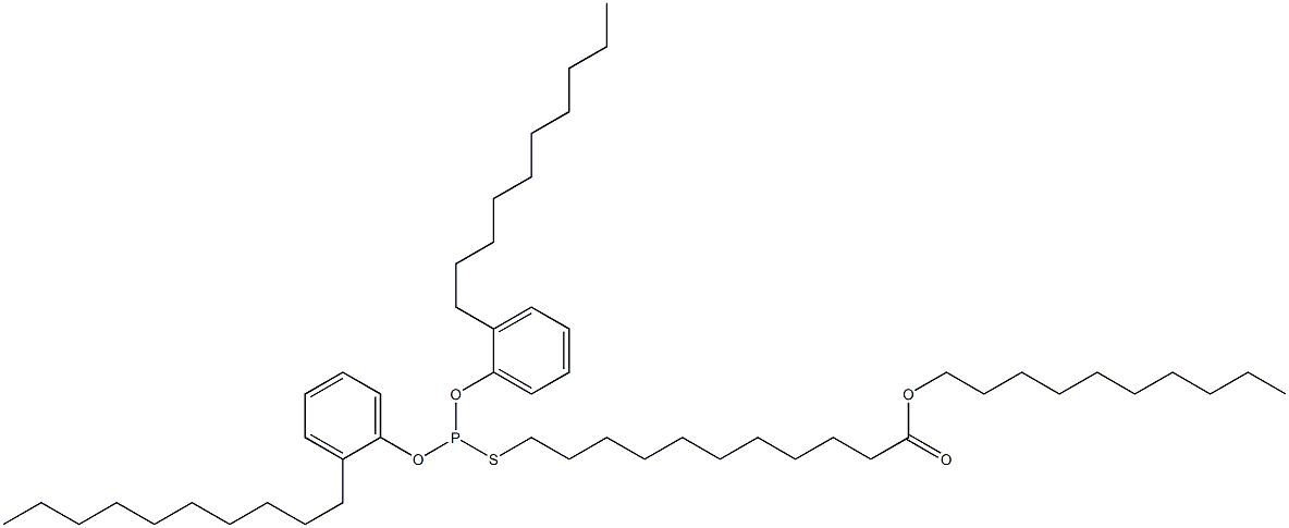 Thiophosphorous acid O,O-bis(2-decylphenyl)S-(11-decyloxy-11-oxoundecyl) ester Struktur