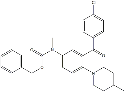 N-[3-(4-Chlorobenzoyl)-4-(4-methyl-1-piperidinyl)phenyl]-N-methylcarbamic acid benzyl ester Struktur