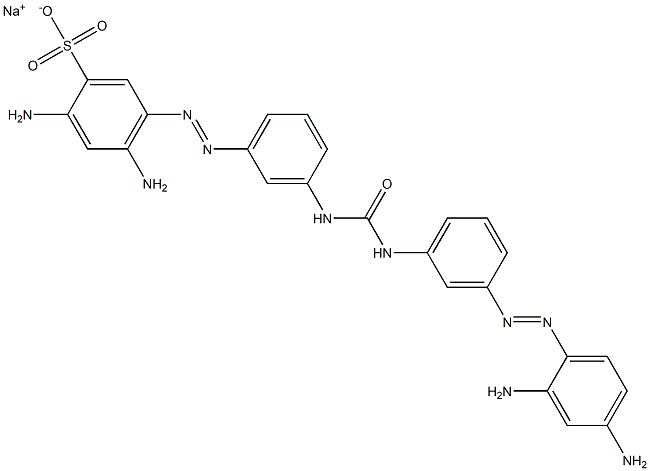 2,4-Diamino-5-[[3-[N'-[3-[(2,4-diaminophenyl)azo]phenyl]ureido]phenyl]azo]benzenesulfonic acid sodium salt Struktur