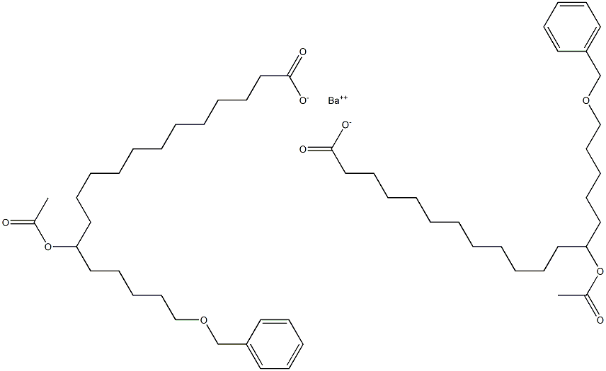 Bis(18-benzyloxy-13-acetyloxystearic acid)barium salt Struktur