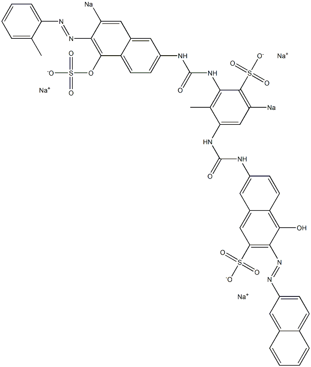 1-Hydroxy-6-[N'-[3-[N'-[5-hydroxy-6-[(2-methylphenyl)azo]-7-sodiosulfo-2-naphthalenyl]ureido]-2-methyl-5-sodiosulfophenyl]ureido]-2-[(2-naphthalenyl)azo]naphthalene-3-sulfonic acid sodium salt Struktur